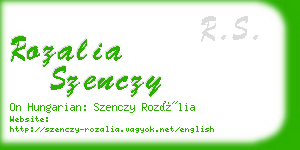 rozalia szenczy business card